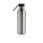 BPA-vrije thermische drinkfles met logo en draaglus kleur zilver tweede weergave