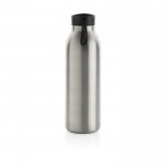 BPA-vrije thermische drinkfles met logo en draaglus kleur zilver derde weergave