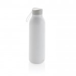 BPA-vrije thermische drinkfles met logo en draaglus kleur wit