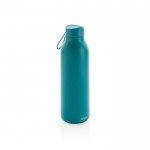 BPA-vrije thermische drinkfles met logo en draaglus kleur turkoois