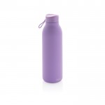 BPA-vrije thermische drinkfles met logo en draaglus kleur paars
