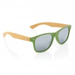 Reclame zonnebril van gerecycled plastic en bamboe kleur groen