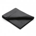 Zachte deken met logo en bijkomende tas kleur zwart