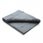 Zachte deken met logo en bijkomende tas kleur grijs