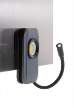 Werklamp van gerecycled plastic met uitschuifbaar LED-licht kleur grijs achtste weergave