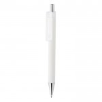 Promotie pennen met zachte grip en chromen punt kleur wit