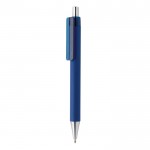 Promotie pennen met zachte grip en chromen punt kleur marineblauw