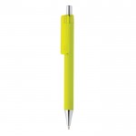 Promotie pennen met zachte grip en chromen punt kleur limoen groen