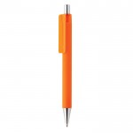 Promotie pennen met zachte grip en chromen punt kleur oranje