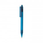Duurzame transparante reclamepennen van RPET kleur blauw