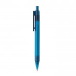 Duurzame transparante reclamepennen van RPET kleur blauw derde weergave