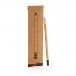 Bamboe infinity potlood met logo en gum kleur hout weergave met doos