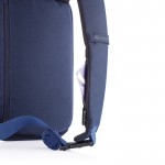 Bedrukte rugzak met rfid-protection kleur marineblauw vierde weergave