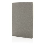 Dun notitieboekje met logo voor reclame kleur gemarmerd grijs