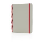 Ring notitieboekjes met logo en elastiek kleur rood