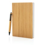 Duurzaam notitieboek van bamboe kleur bruin