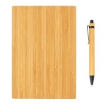 Duurzaam notitieboek van bamboe kleur bruin vierde weergave