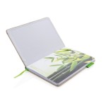 Duurzaam notitieboek met logo kleur limoen groen derde weergave