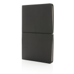 PU notitieboek met logo en slappe kaft kleur zwart