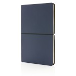 PU notitieboek met logo en slappe kaft kleur marineblauw