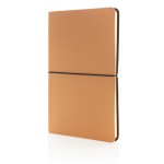 PU notitieboek met logo en slappe kaft kleur bruin