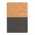 Kurk / kraftpapier notitieboek met logo kleur zwart derde weergave