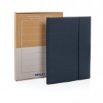 Aktetass met groot notitieboekje en sluiting kleur marineblauw weergave met doos
