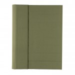 Aktetass met groot notitieboekje en sluiting kleur miliair groen tweede weergave