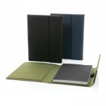 Aktetass met notitieboekje en magneetsluiting kleur miliair groen weergave algemeen