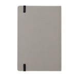Duurzaam notitieboekje met logo en elastieksluiting kleur grijs vijfde weergave