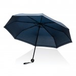 rPET Impact paraplu met logo kleur marineblauw vierde weergave