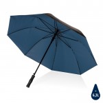 Grote paraplu met 2kleurig design kleur marineblauw