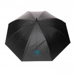 Grote paraplu met 2kleurig design kleur marineblauw weergave met logo