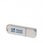 Minimalistische metalen usb stick met logo weergave met jouw bedrukking