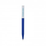 Gerecyclede plastic pen van verschillende kleuren met blauwe inkt met afdrukgebied