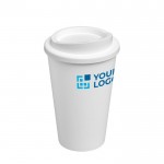 Plastic to go koffiebekers met logo weergave met jouw bedrukking