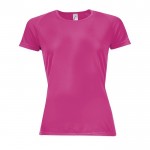 Bedrukte sportshirts voor vrouwen, 140 g/m2 in de kleur fuchsia