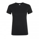 Bedrukte dames T-shirts, 150 g/m2 in de kleur zwart