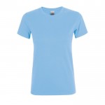 Bedrukte dames T-shirts, 150 g/m2 in de kleur pastel blauw