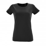 Katoenen dames T-shirts met opdruk, 150 g/m2 in de kleur zwart
