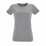Katoenen dames T-shirts met opdruk, 150 g/m2 in de kleur gemarmerd grijs
