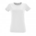 Katoenen dames T-shirts met opdruk, 150 g/m2 in de kleur wit
