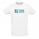 Sportieve unisex T-shirts met logo, 130 g/m2 weergave met jouw bedrukking