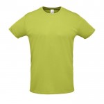 Sportieve unisex T-shirts met logo, 130 g/m2 in de kleur lichtgroen