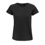 Katoenen bedrukte dames T-shirts, 150 g/m2 in de kleur zwart