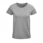 Katoenen bedrukte dames T-shirts, 150 g/m2 in de kleur gemarmerd grijs