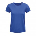 Katoenen bedrukte dames T-shirts, 150 g/m2 in de kleur koningsblauw