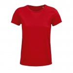 Katoenen bedrukte dames T-shirts, 150 g/m2 in de kleur rood