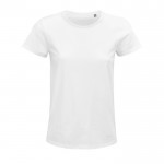 Katoenen bedrukte dames T-shirts, 150 g/m2 in de kleur wit