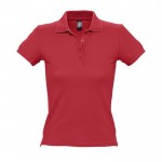 Bedrukte dames polo van hoge kwaliteit, 210 g/m2 in de kleur rood
